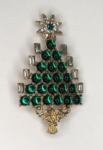 Big green Christmas tree brooch at erika