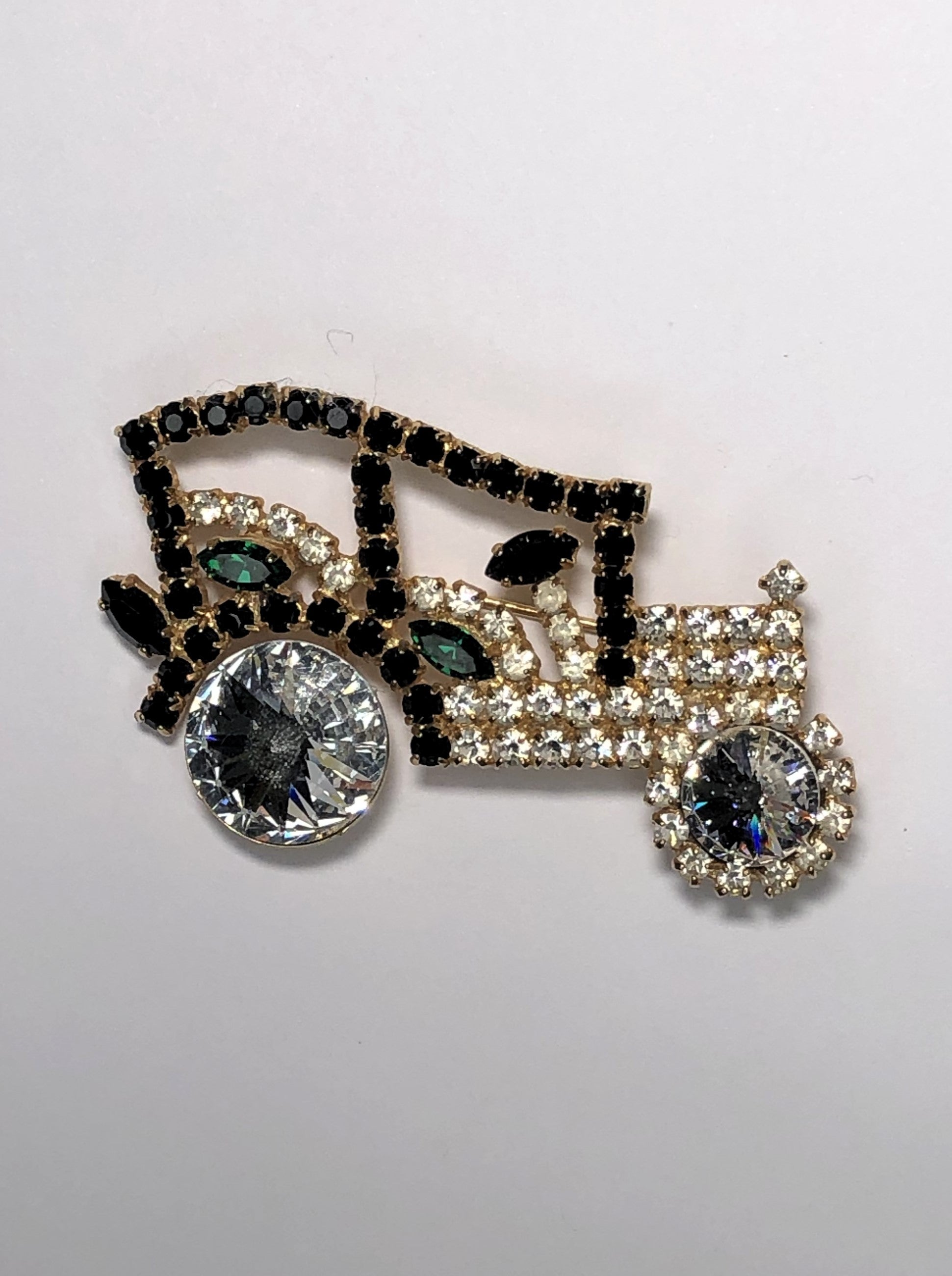 Vintage car fully bejewelled brooch at erika