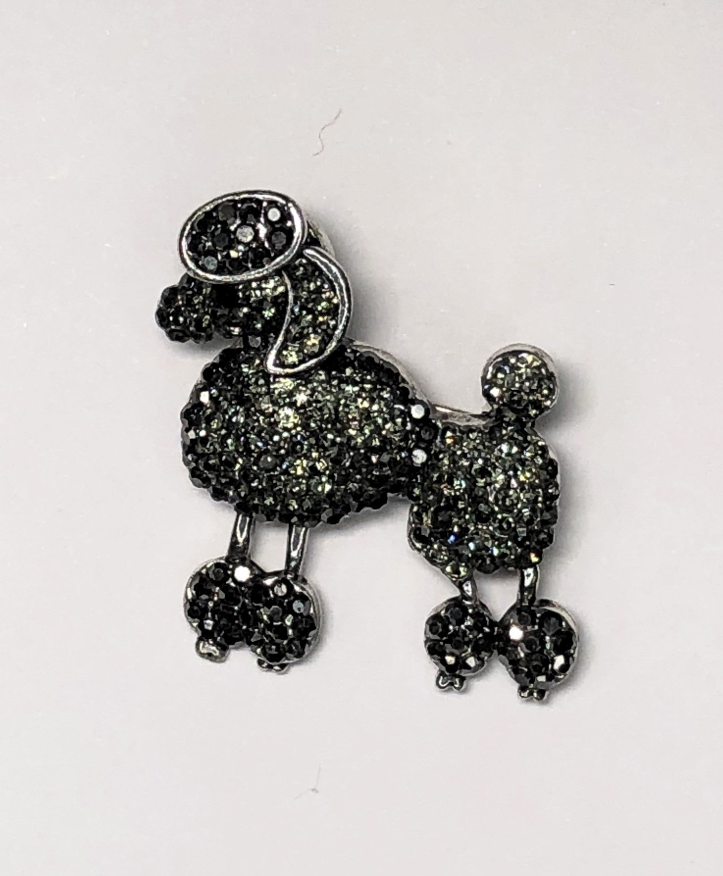 Black marcasite poodle dog brooch with bolero clip at erika