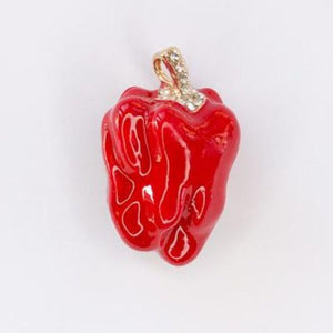 red hot capsicum with diamante stem brooch at erika