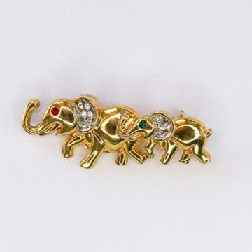 mother and calf gold elephants brooch at erika