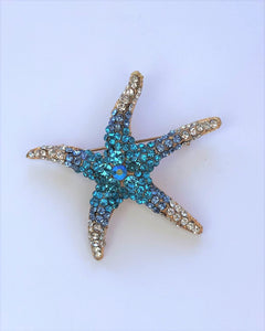 Pink crystal starfish brooch at erika